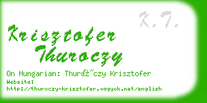 krisztofer thuroczy business card